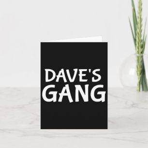Dave's Gang Vorname Dave Bachelor Party Hochzeit Karte