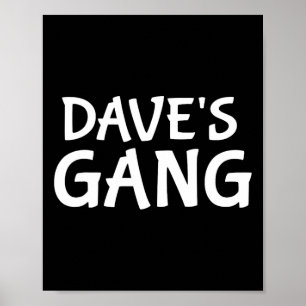 Dave's Gang Vorname Dave Bachelor Party Hochzeit Poster