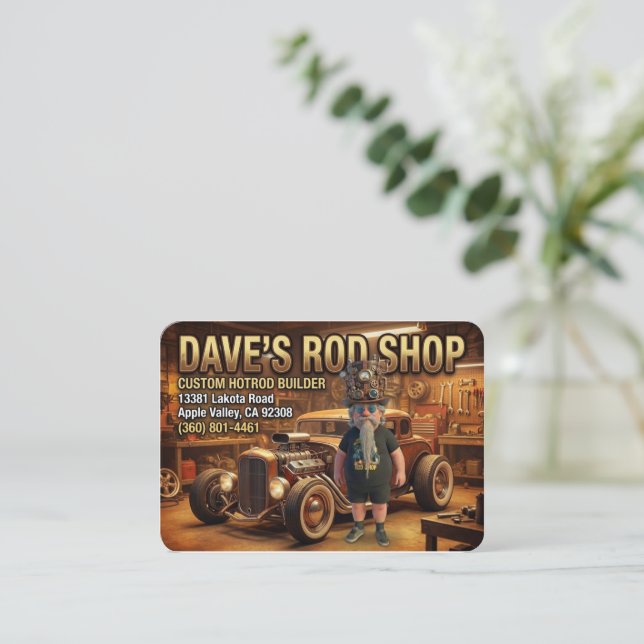 DAVE'S ROD SHOP VISITENKARTE (Stehend Vorderseite)