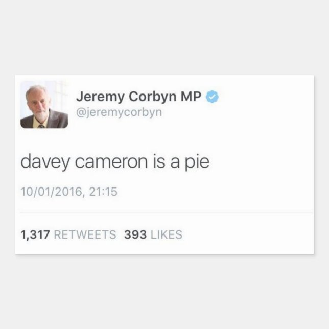 Davey Cameron ist ein Kuchen Rechteckiger Aufkleber (Vorderseite)
