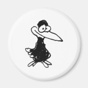 davholle schwarzer Vogel Magnet
