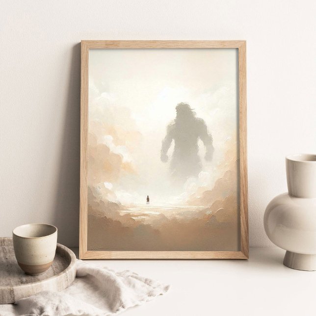 David and Goliath, Bible Painting, Christian Art,  Poster (Von Creator hochgeladen)