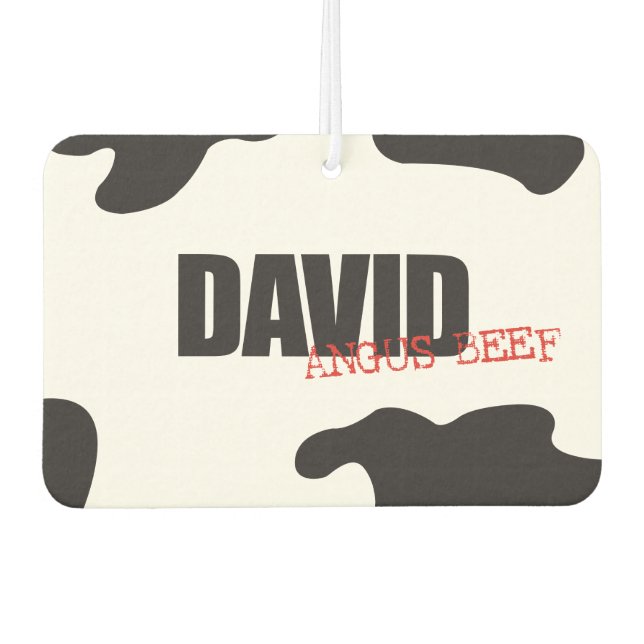 David "Angus Beef" Trendy Air Freshener Autolufterfrischer (Vorderseite)