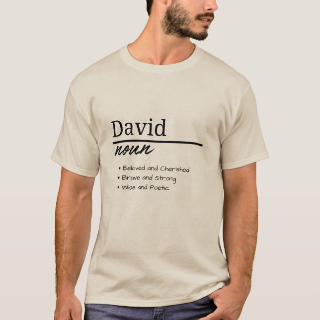 David, Boy Personalisiert Name Definition T-Shirt (Vorderseite)