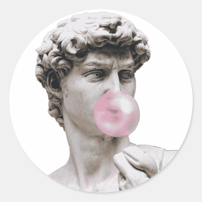 David - Buble Gum Runder Aufkleber (Vorderseite)