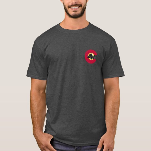 🎶 David Chapa Music - Colorado Flag Pocket Logo T-Shirt (Vorderseite)