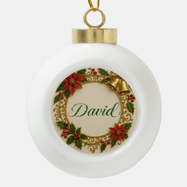 David Christmas Ornament – Personalized Gift Ball (Vorderseite)