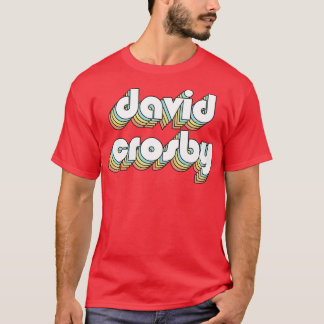 David Crosby Retro Rainbow Typografie Faded Style T-Shirt