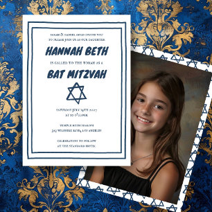 David Custom Foto B'nai Bat Bar Mitzvah Einladung