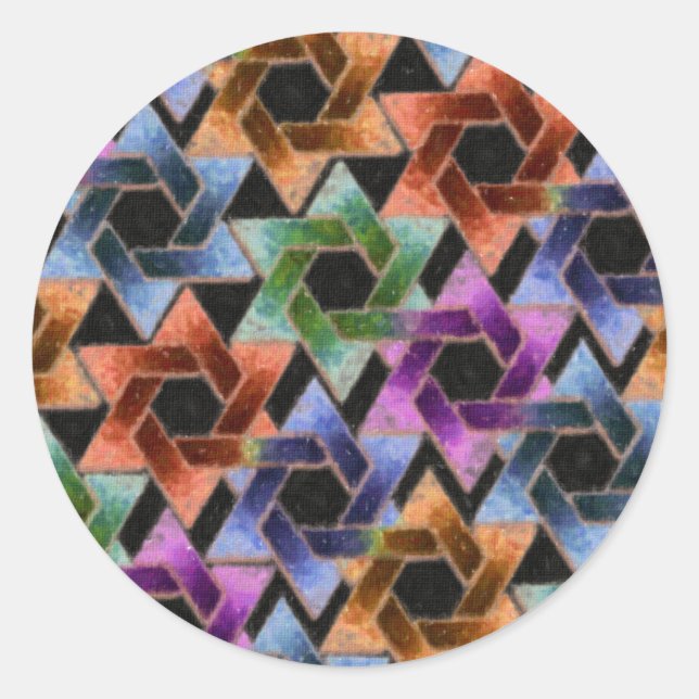 David Damask Runder Aufkleber (Vorderseite)