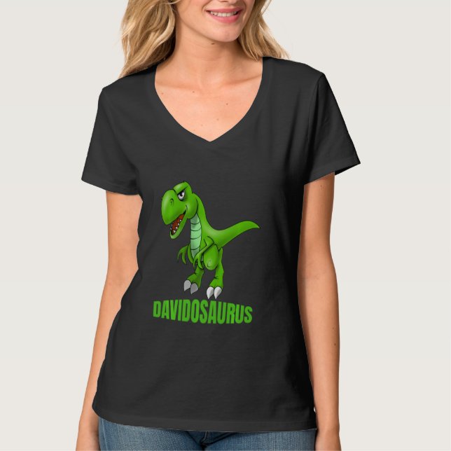 David Davidosaurus Cool Dinosaur Kid T-Shirt (Vorderseite)
