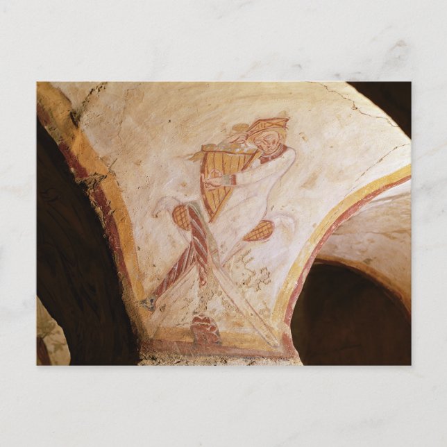 David, der auf der Harfe spielt Postkarte (Vorderseite)