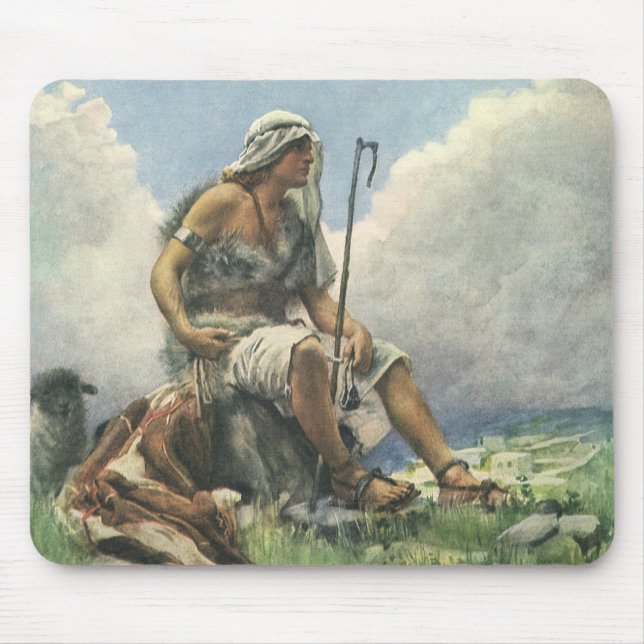 David der Hirte durch Copping, Vintage Religion Mousepad (Vorne)