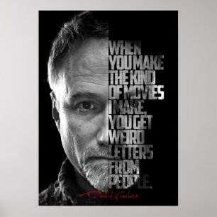 David Fincher Quote für Schwarzweiß Poster