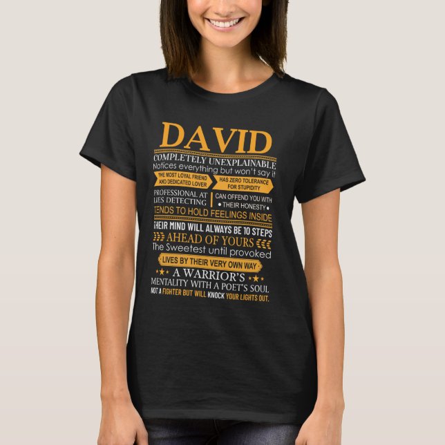 David First Name Shirt - Personalisierter Name Dav (Vorderseite)