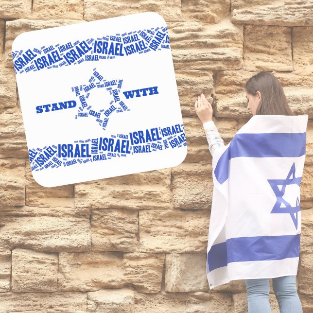 David Flag Support Stand mit Israel Quadratischer Aufkleber (Von Creator hochgeladen)