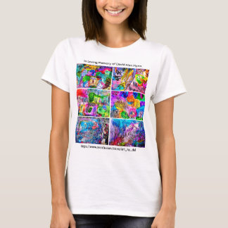DAVID FLYNN ART COLLAGE T - SHIRT DER FRAU MIT TEX