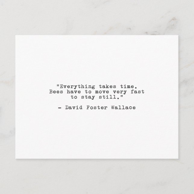 David Foster Wallace Patience Zitat Postcard Postkarte (Vorderseite)