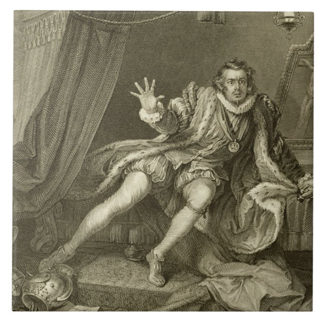 David Garrick (1717-79) als Richard III, Tat V Fliese (Vorderseite)