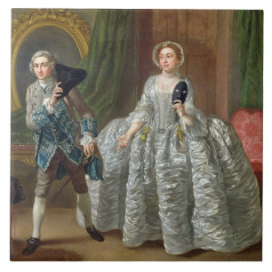 David Garrick und Frau Pritchard 'im Fliese