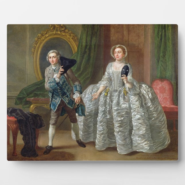 David Garrick und Mrs. Pritchard in 'The Suspiciou Fotoplatte (Vorderseite)