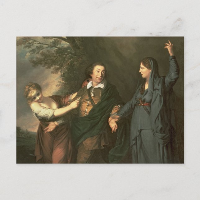 David Garrick zwischen den Muses of Tragedy Postkarte (Vorderseite)