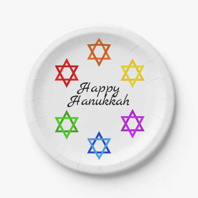 David Hanukkah Pride Holiday Pappteller (Vorderseite)
