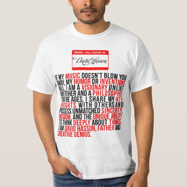 David Hasson T-Shirt (Vorderseite)