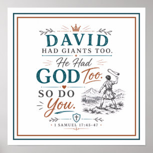 David hatte auch Riesen Spiritueller christlicher Poster