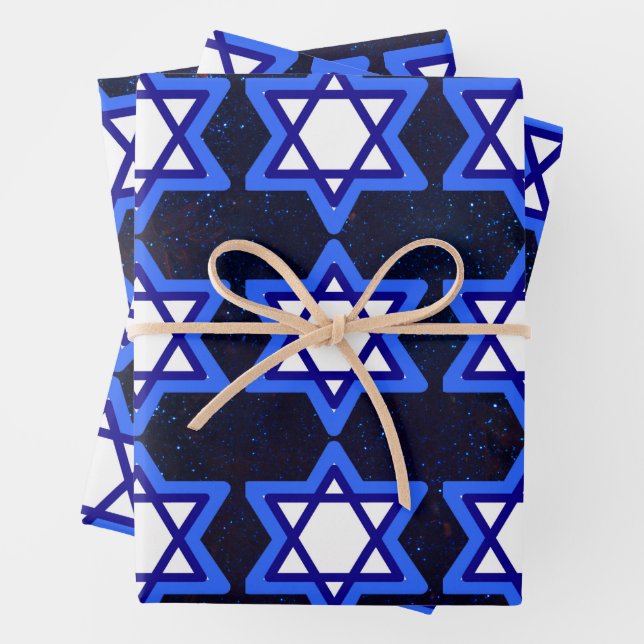David Jewish Holiday Blue White Geschenkpapier Set (Beispiel)