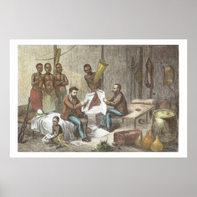 David Livingstone (1813-73) und Henry Mort Poster (Vorne)