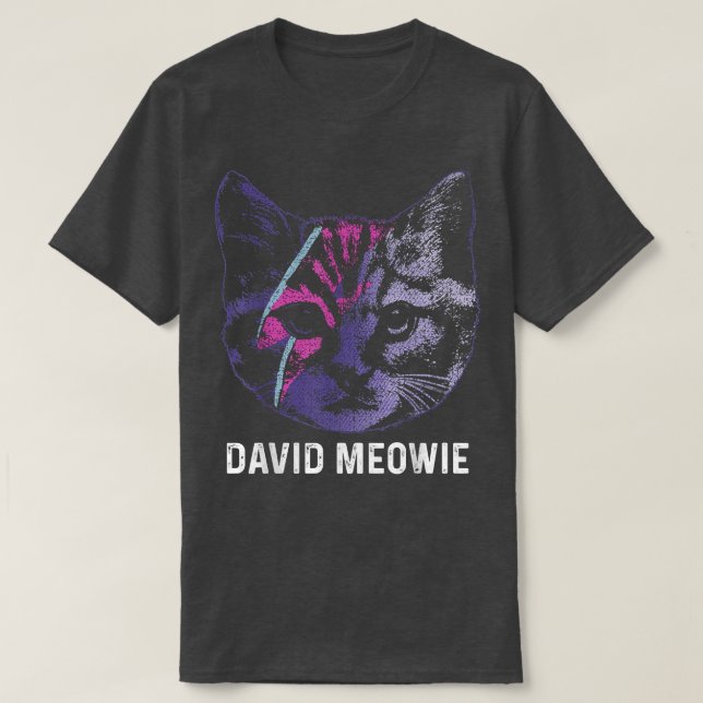 David Meowie Funny Cat Cat Lover  T-Shirt (Design vorne)