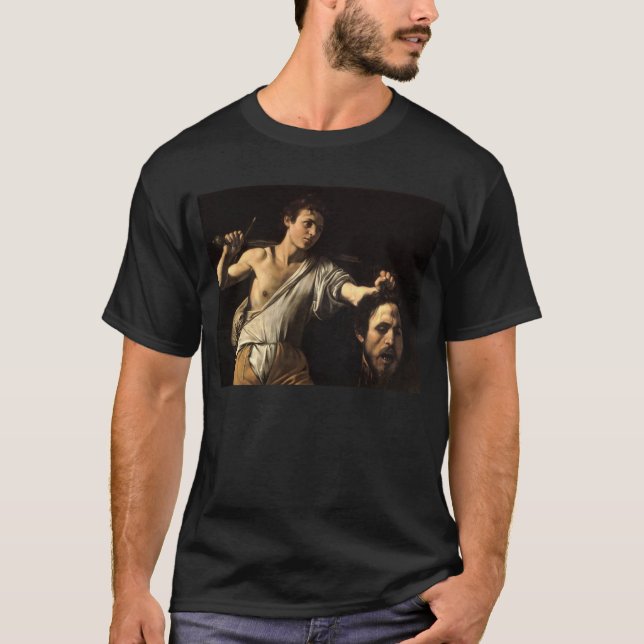 David mit dem Kopf von Goliath, Caravaggio T-Shirt (Vorderseite)