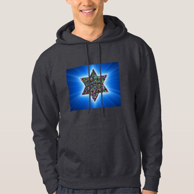 David mit Gemstones Star Hoodie (Vorderseite)