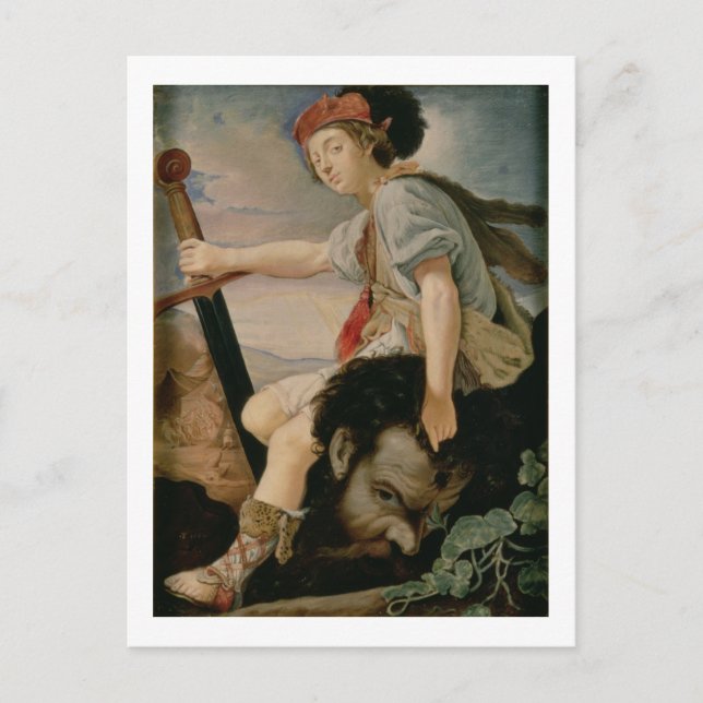 David mit Goliath Postkarte (Vorderseite)
