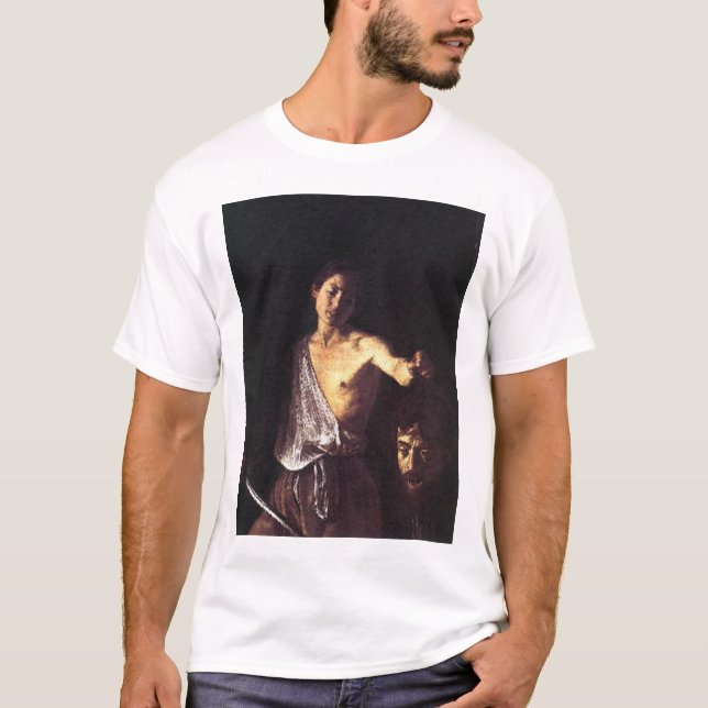 David mit Goliaths Kopf T-Shirt (Vorderseite)