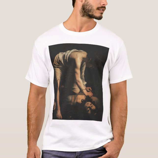 David mit Goliaths Kopf T-Shirt (Vorderseite)