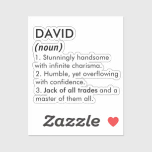 David Name, Bearbeitbarer Name, Benutzerdefinierte Aufkleber