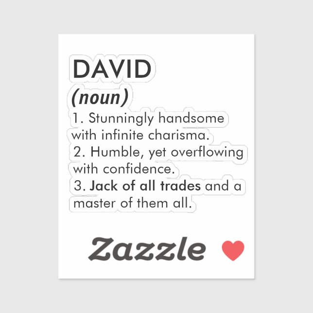 David name, Editable name, Custom name Aufkleber (Blatt)