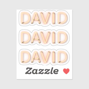 David Name in Glows Neon Lights Aufkleber
