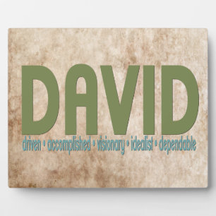 { David } Name Meaning Plaque Fotoplatte