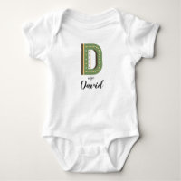 David Name Reveal Letter D Boy Retro Green Modern