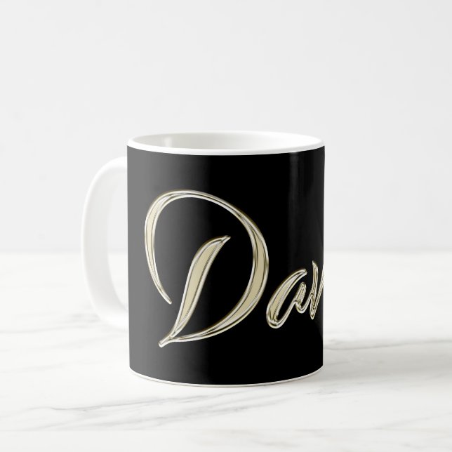 David Name whitegold Tasse Teetasse Kaffeetasse (Vorderseite Links)