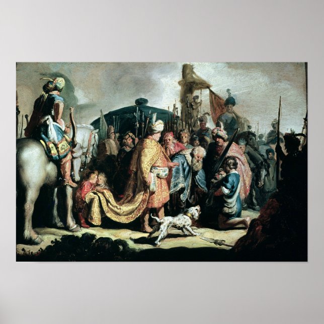 David Offering der Leiter von Goliath an König Sau Poster (Vorne)