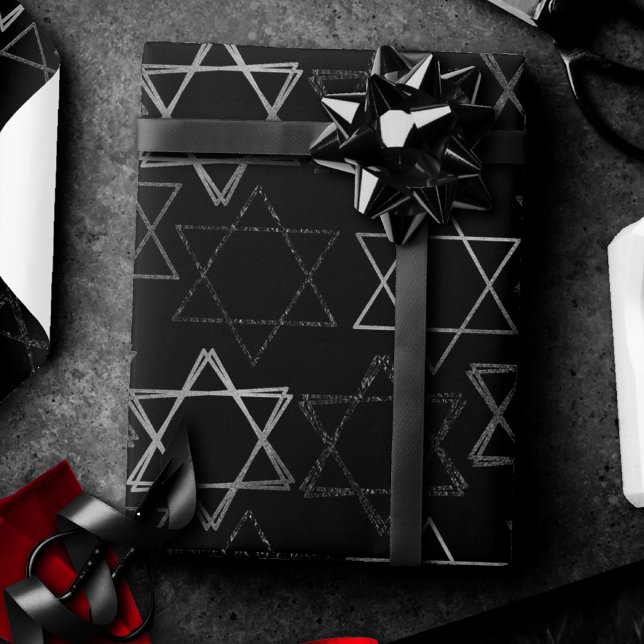 David Pattern | Die Moderne von Silver on Black Geschenkpapier (Von Creator hochgeladen)