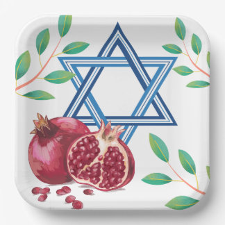 David Pomegranate Verlasse jüdisch Pappteller