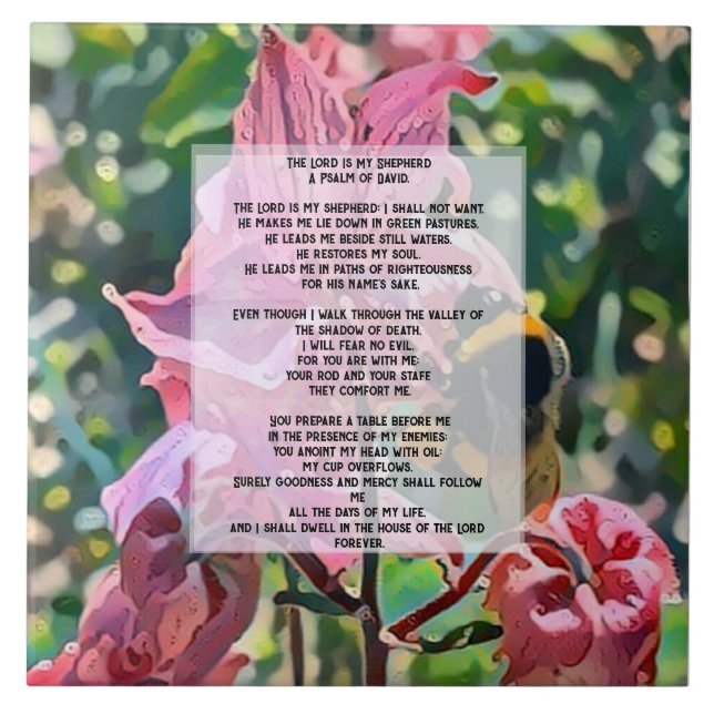 David Psalm 23 biblical quote Fliese (Vorderseite)
