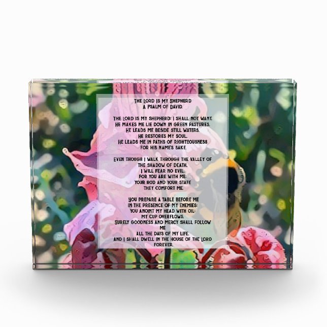 David Psalm 23 biblical quote Fotoblock (Vorderseite)