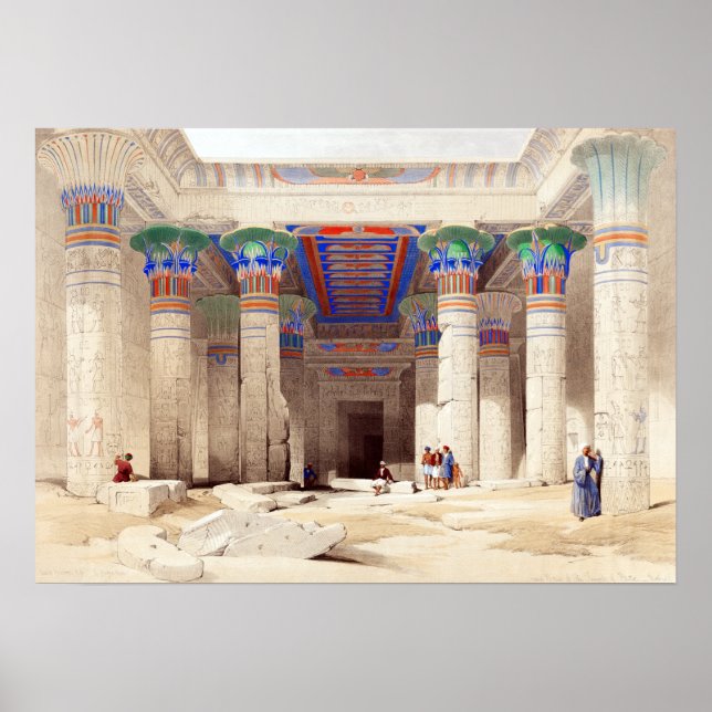 David Roberts Grand Portico, Tempel von Phila Poster (Vorne)