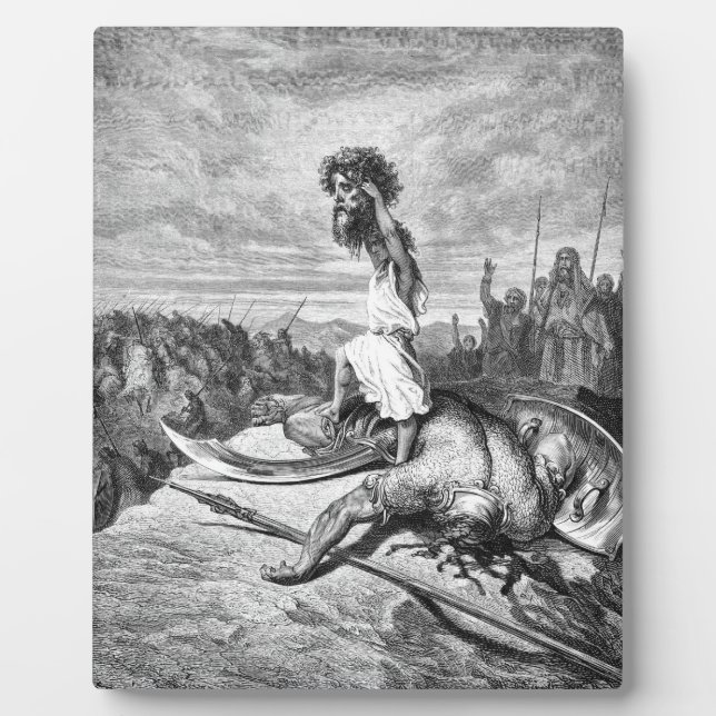 David Slays Goliath von Gustave Dore 1886 Fotoplatte (Vorderseite)